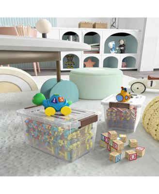 6-Pack Clear 7 Quart Stackable Storage Bins with Latches