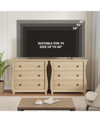 3 Drawer Dresser, Modern Dresser for Bedroom, White Chest of Drawer with Black Metal Ring Pull Handles, Wooden Storage Cabinet for Living Room