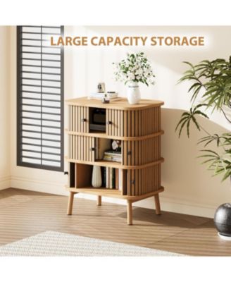 3 Drawer Dresser, Chest of Drawers for Bedroom, Mid Century Modern Nightstand, Spacious Storage Wicker Dresser