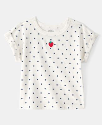 Girls' Toddler 2T-5T Strawberry Polka Dot Short-Sleeve Top