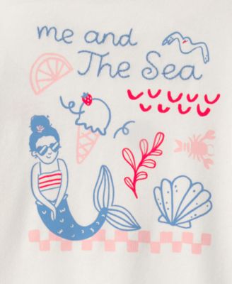 Girls' Toddler 2T-5T Mermaid French Terry Pull-On Sweatshirt