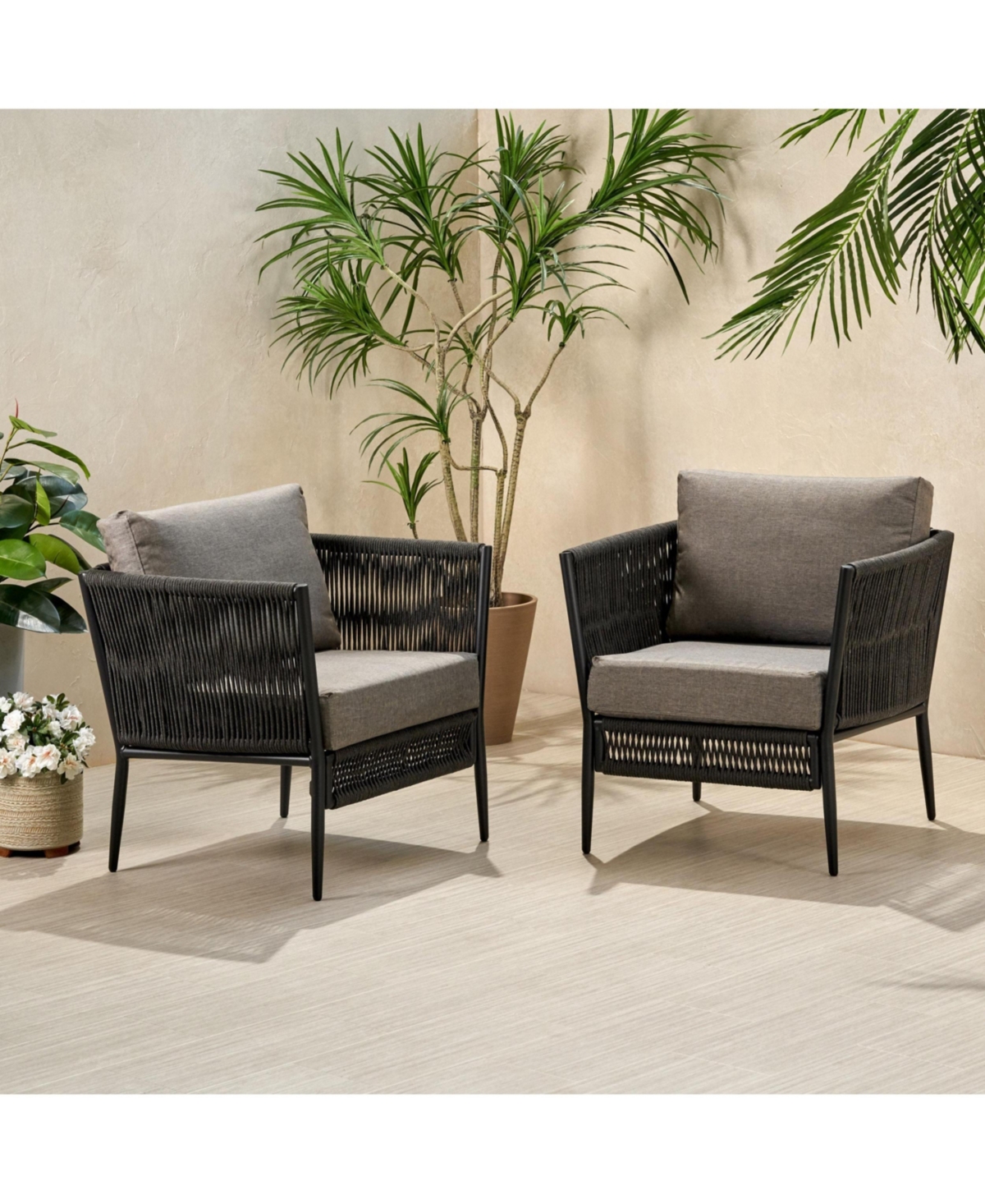 Flynama Outdoor Hanford Club Chair Dazzling Textures Exquisite Design Premium Patio Seating for Garden Backyard