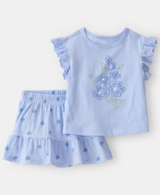 Baby Girls' Floral Top & Skort, 2-Piece Set