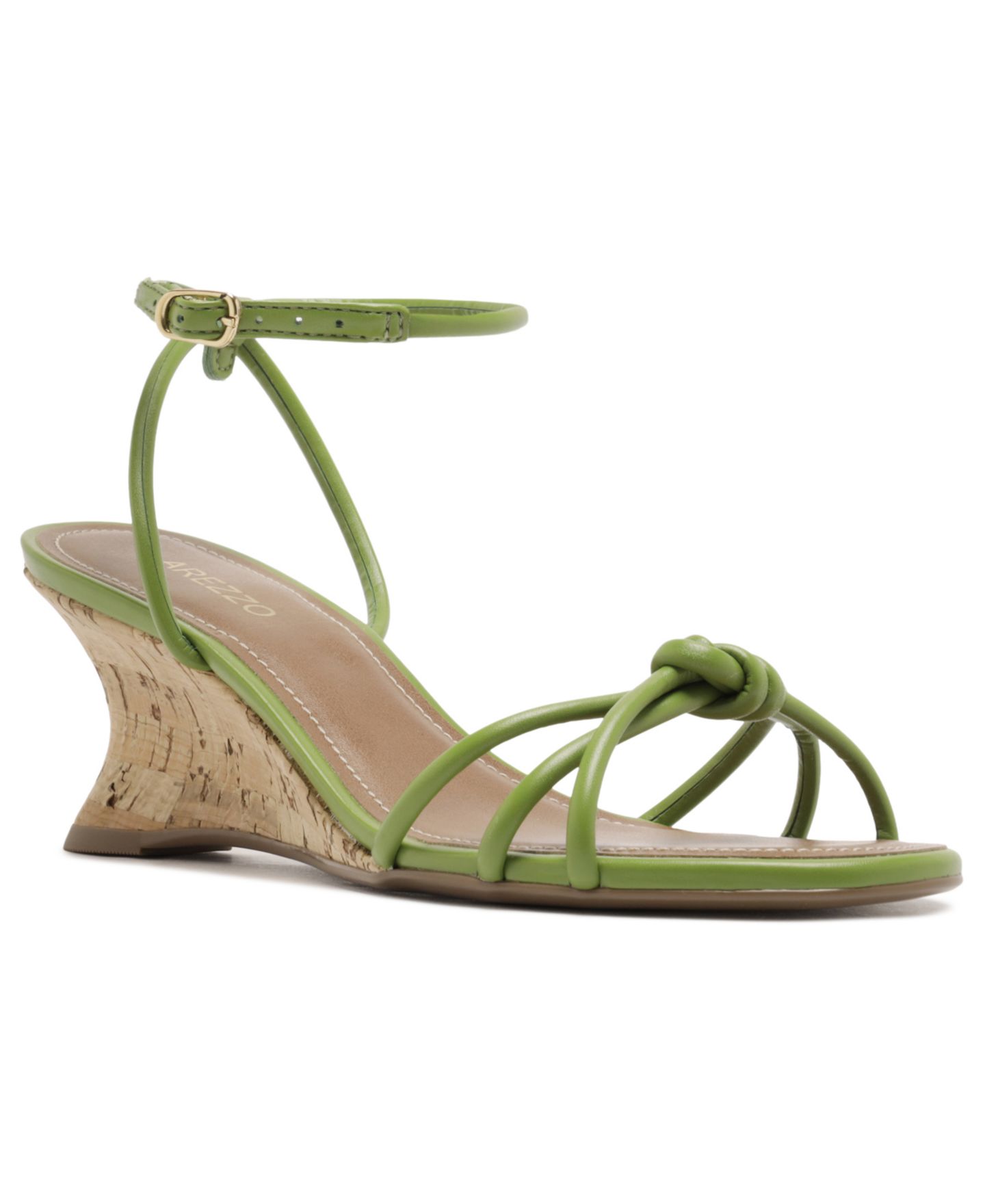 Женские сандалии Arezzo Thara Wedge Sandal, цвет: Зелёный — фото 1