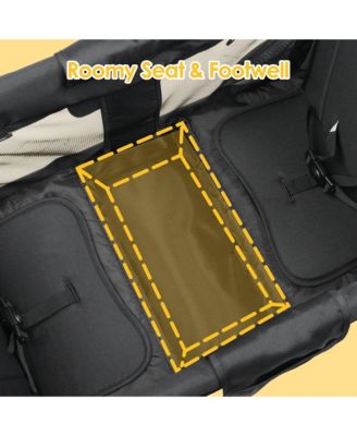 All-Terrain Wagon Stroller for Two Kids with Canopy, Snack Tray, Storage and Shock-Absorbing Wheels