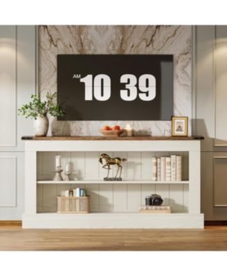 Farmhouse TV Stand for 70-Inch TV, 63" Entertainment Center with Storage, Modern Media Console Table