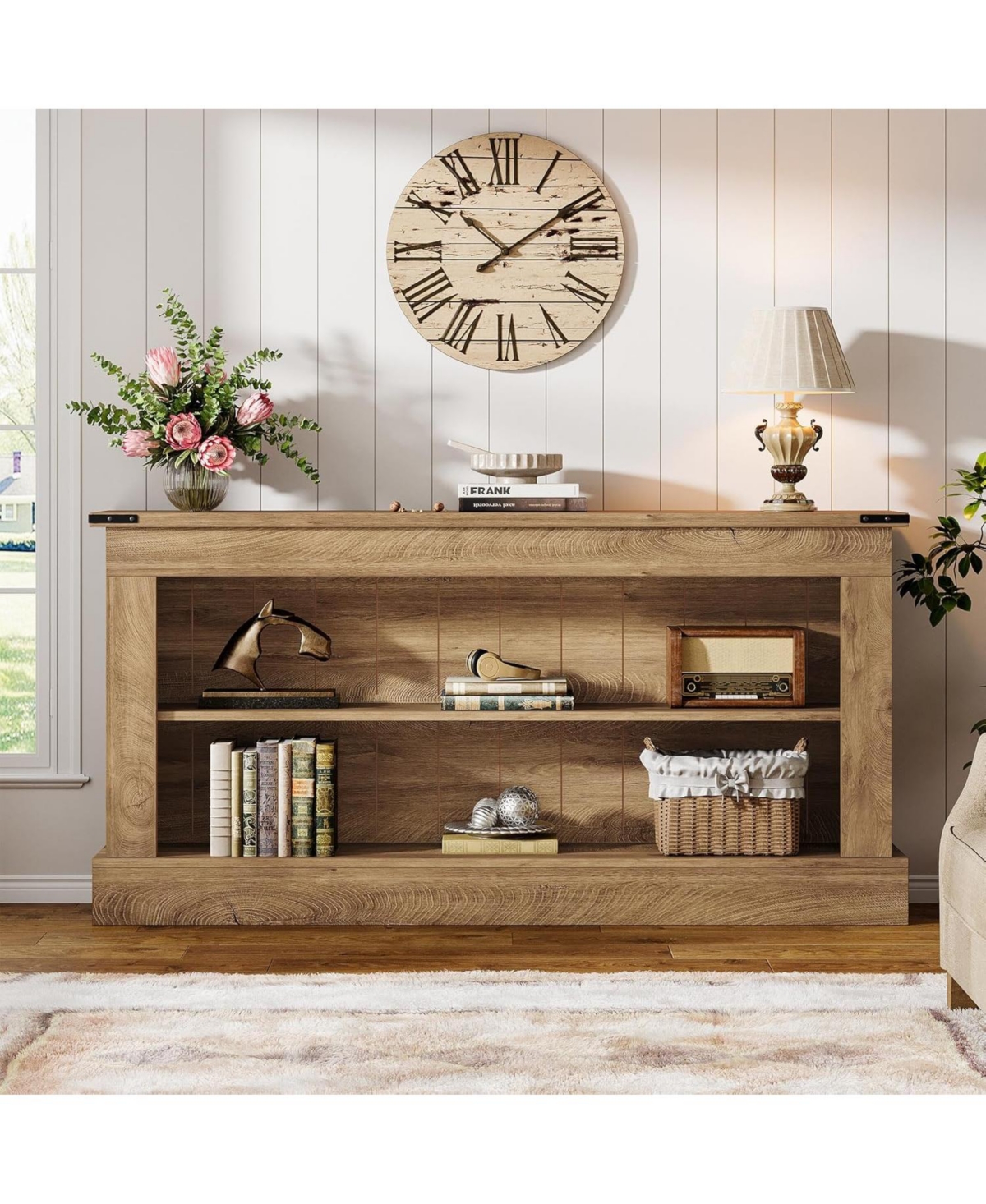 Tribesigns Farmhouse Tv Stand for 70-Inch Tv, 63" Entertainment Center with Storage, Modern Media Console Table