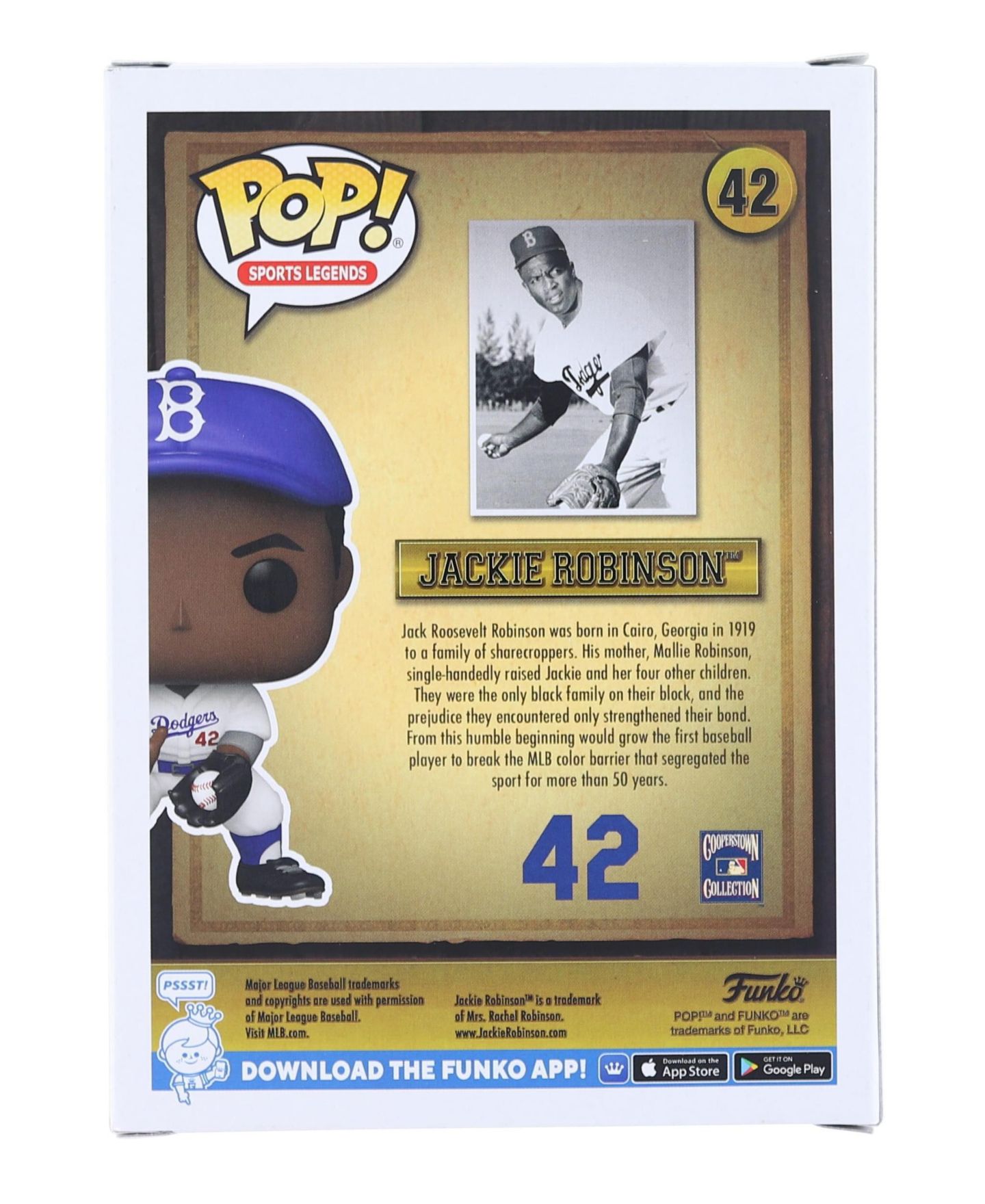 Детская фигурка Funko Pop! MLB LA Dodgers Jackie Robinson 3.75" Vinyl Figure, Ages 3+ — фото 3