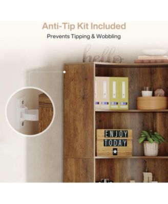 6-Tier Corner Bookshelf, 70.9" Tall