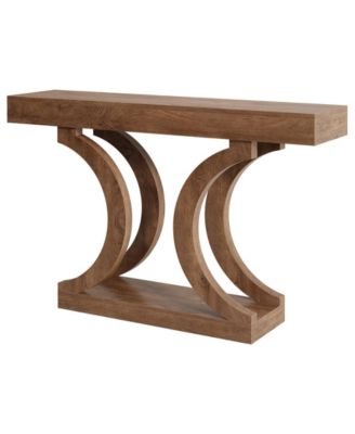 43.31-Inch Farmhouse Console Table for Entryway, Unique Narrow Sofa Table Behind The Couch with Curved Legs