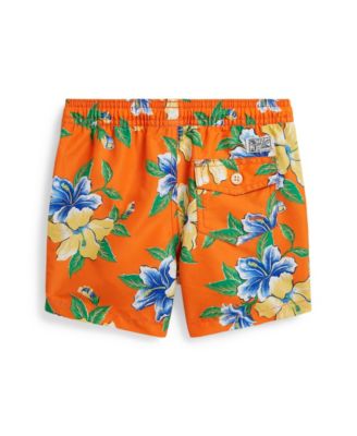 Boys' 2-7 Hibiscus Print Traveler Swim Trunks