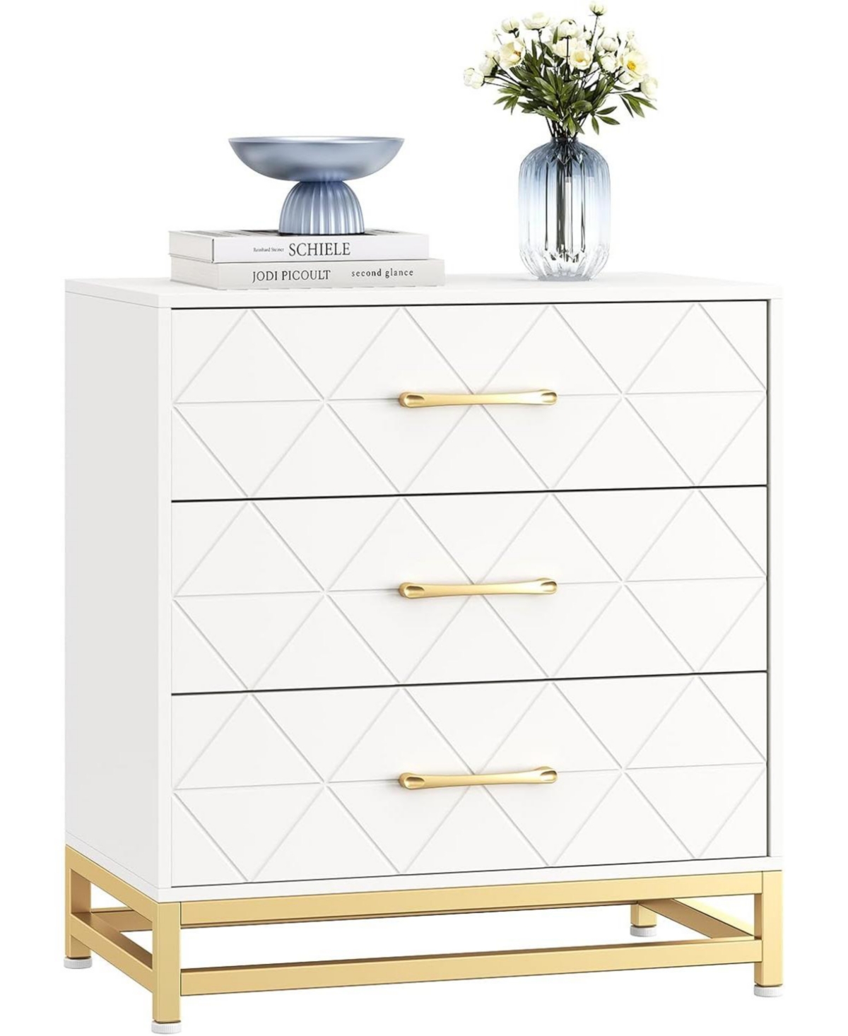 Gaomon Dresser for Bedroom with 3 Drawer, Modern Dressers Chest of Drawers, Metal Handles, Wood Dressers for Living Room