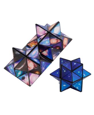2-in-1 Galaxy Split Magic Cube, Transformable Fidget Toy, Morphs into Star & More