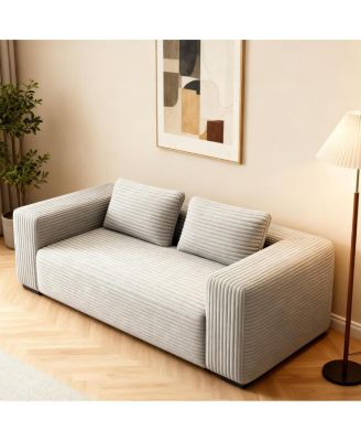 Sofa in a Box Memory Foam 2-Seater Corduroy Couch, Easy Transport