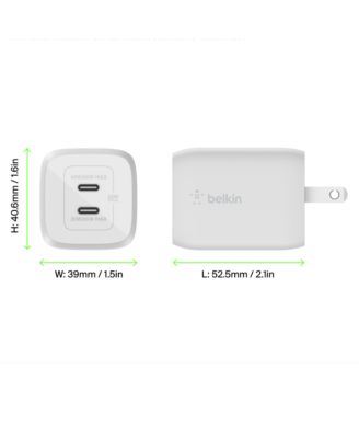 BoostCharge Pro Dual USB-C GaN Wall Charger with PPS 65W and USB-C to USB-C Cable