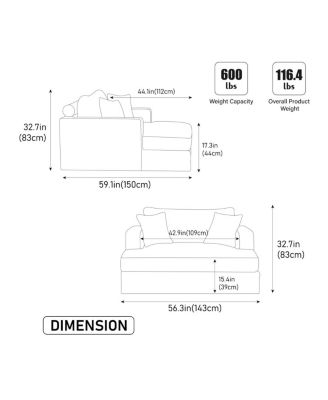 Extra-Large Sofa Bed, Chenille Linen Fabric, Sturdy Metal Legs