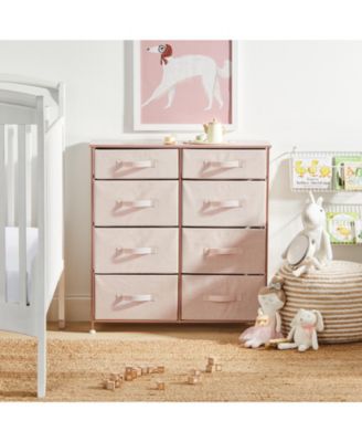 Tall Storage Dresser Furniture, 8 Slim Fabric Drawers