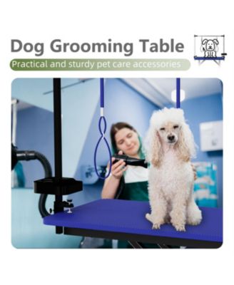  47"  Professional Dog Grooming Table, X-Lift Foldable Adjustable Height with Nooses & Tool Organizer,Blue