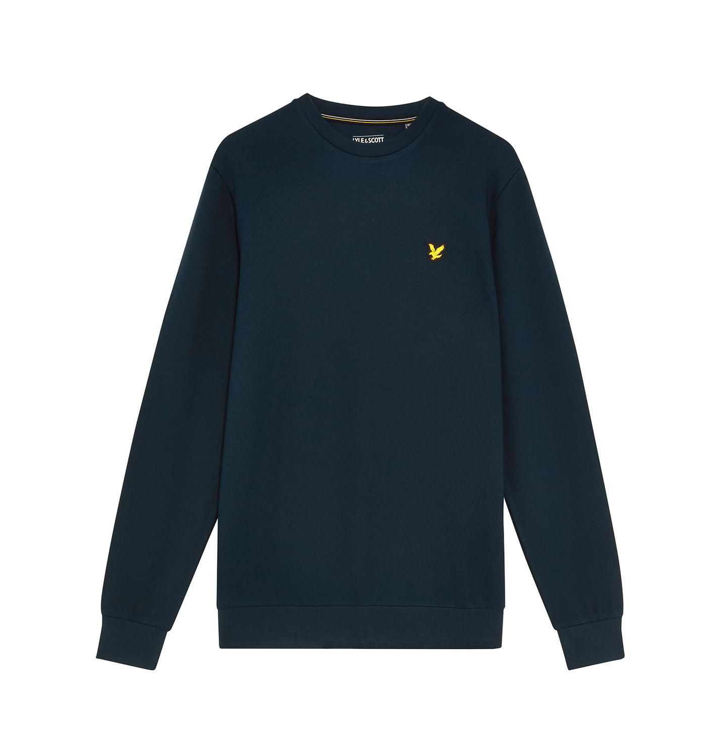Мужской флисовый свитшот Lyle & Scott Fly с круглым вырезом и длинным рукавом, цвет: Тёмный тёмно-синий — фото 5