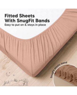 Lyra Muslin Crib Sheets for Boys, Girls, 2pk 52x28 Cotton Baby Crib Mattress Sheets Fitted, Soft, Breathable