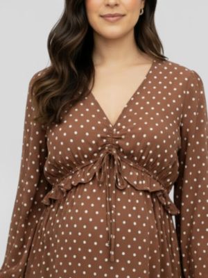 Puff Sleeve Ruffle Midi Dress - Motherhood