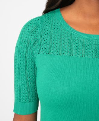 Petite Mixed Cable Round Hem Sweater