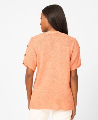 Petite Button Shoulder Flyaway Cardigan Sweater