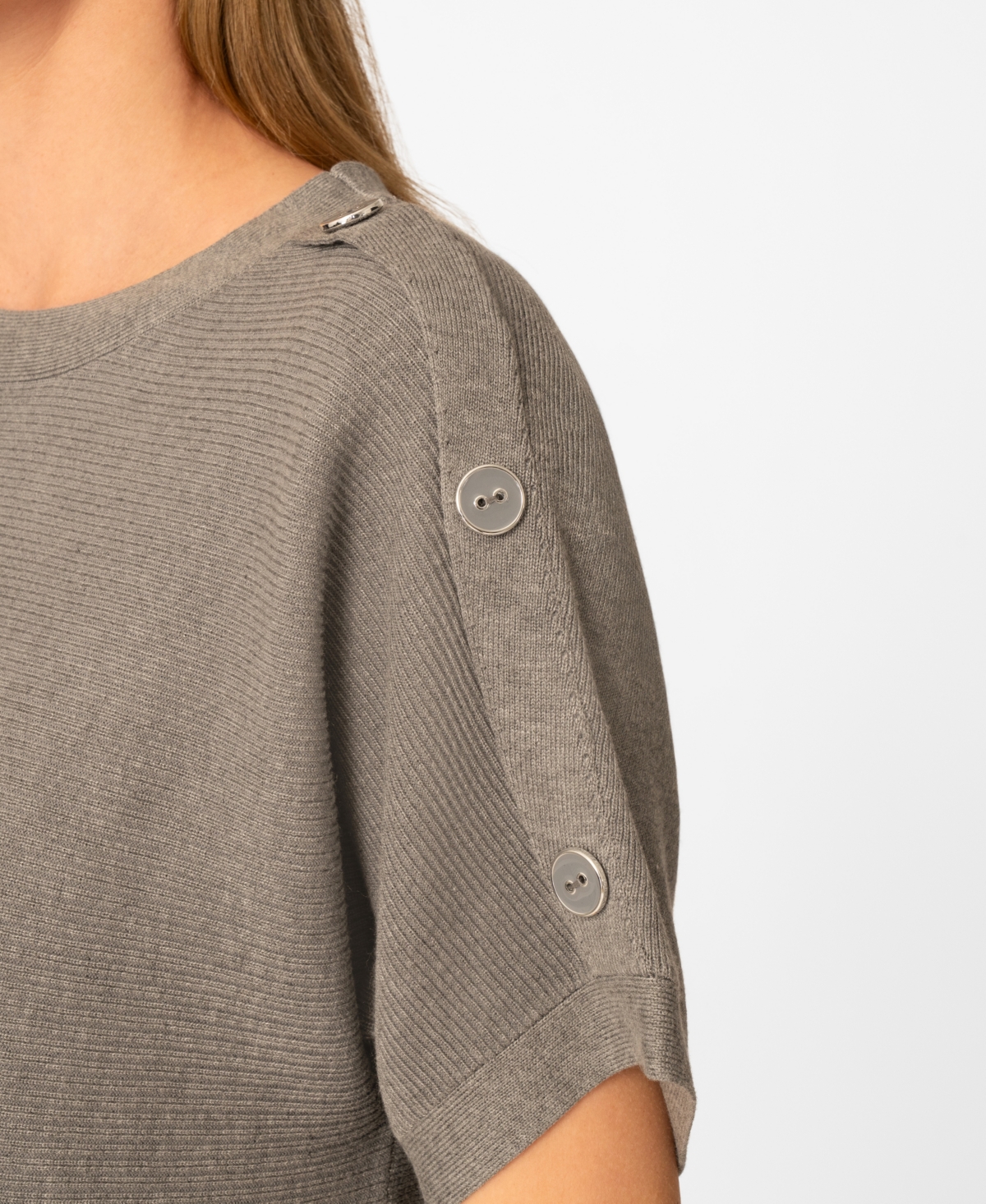 Melissa Paige Women's Vertical Rib Sweater Knit T-Shirt