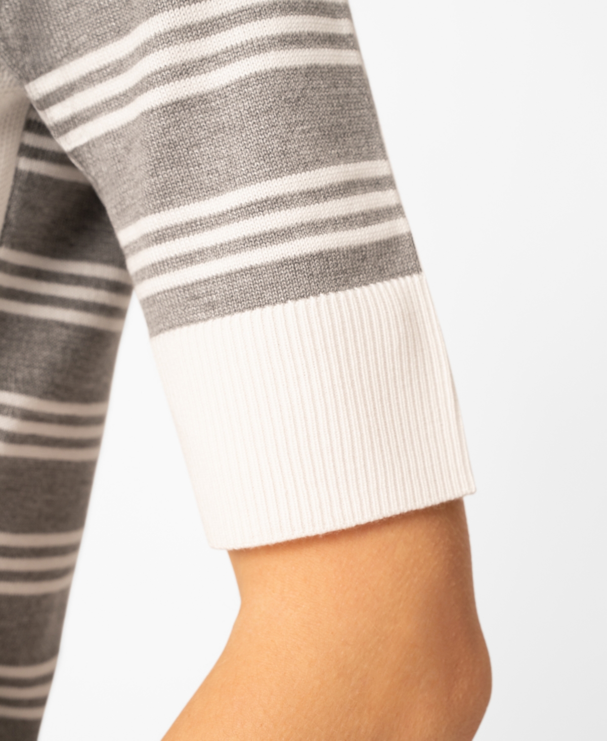 Melissa Paige Women's Contrast Stripe Boat Neck Sweater