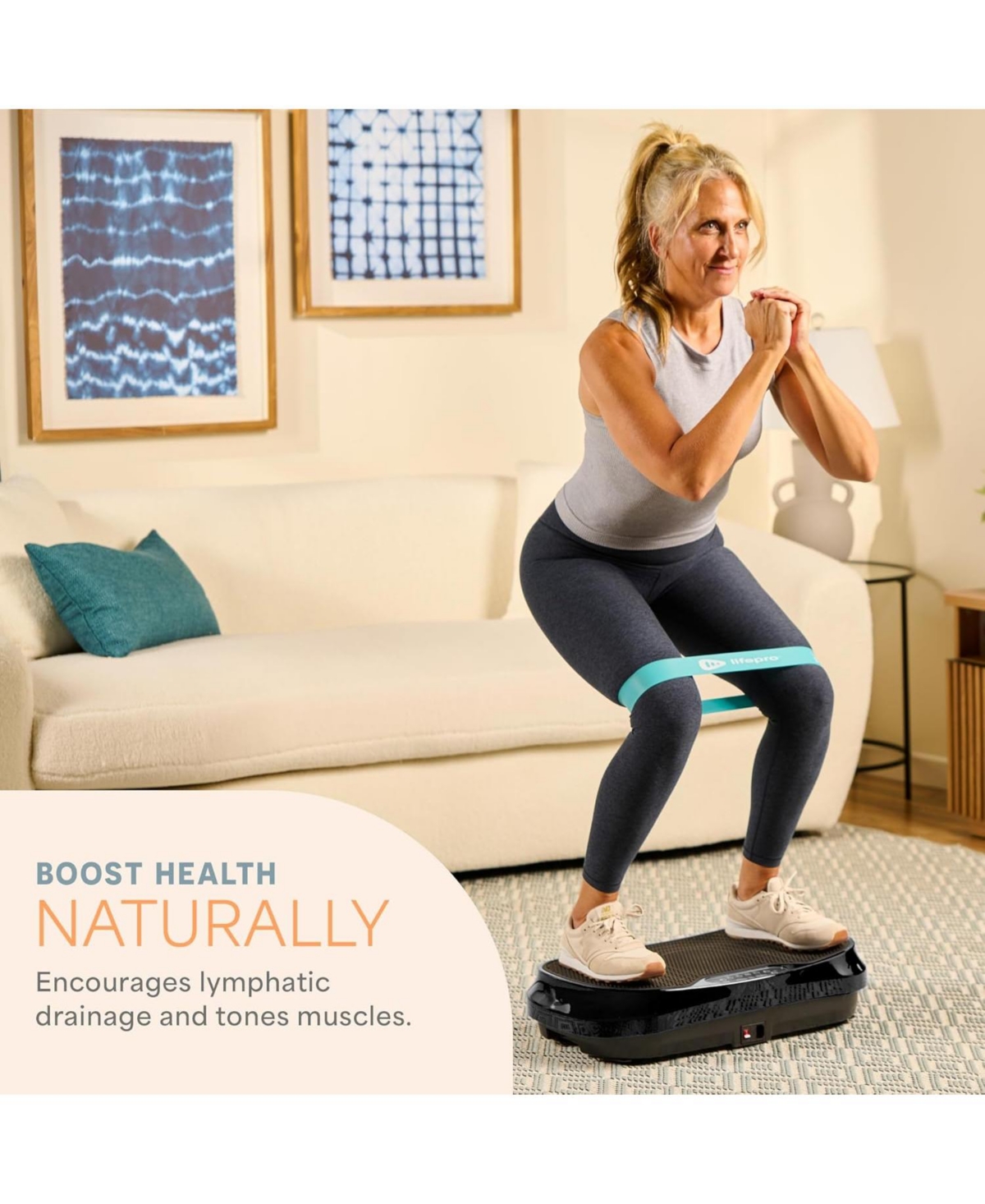 LifePro Waver Mini Vibration Plate – Whole Body Vibration Machine for Weight Loss, Toning, Wellness