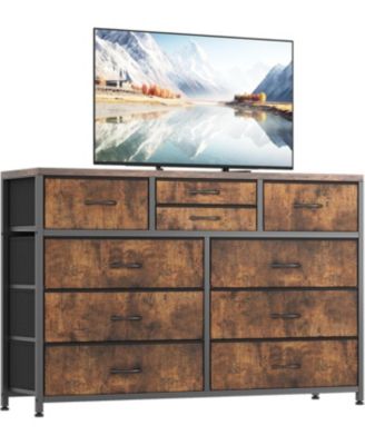 10 Drawers Fabric Dressers for Bedroom, Modern Chest of Drawers, 45" Wide TV Stand Dressers