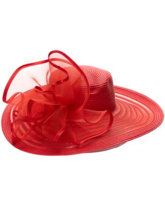 Sheer Wide Brim Rosette Hat