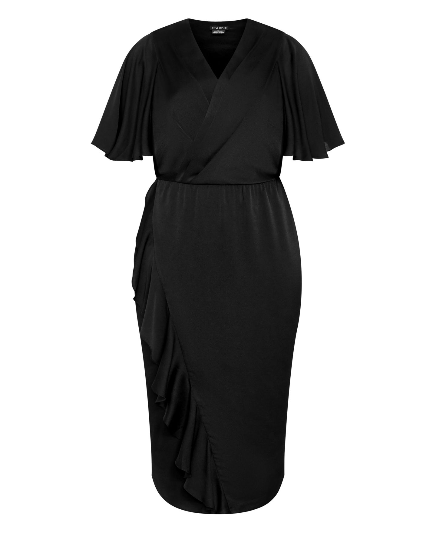 Женское платье CITY CHIC Plus Size Soft Ruffle, цвет: Чёрный — фото 4