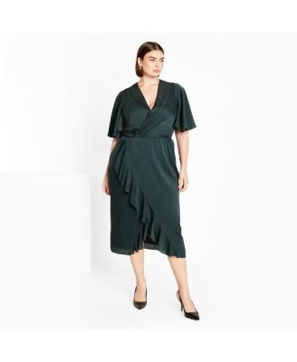 Women's Plus Size Soft Ruffle Dress