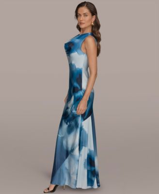 Women's Cowl Neck Floral Gown
