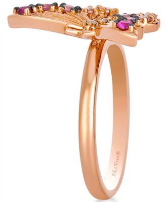 White Sapphire (3/50 ct. t.w.), Pink Sapphire (33/100 ct. t.w.) & Nude Diamond (1/50 ct. t.w.) Ring in 14k Strawberry Gold