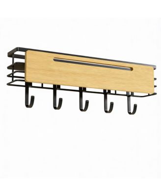 Wall Coat Rack with 5 Hooks & Shelf for Entryway, Hallway, Living Room