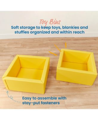 SoftZone Play Patch Toy Bins, Yellow, 2-Pack
