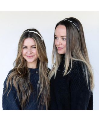 Women's Knotted Satin Headband - Ivory Pearl