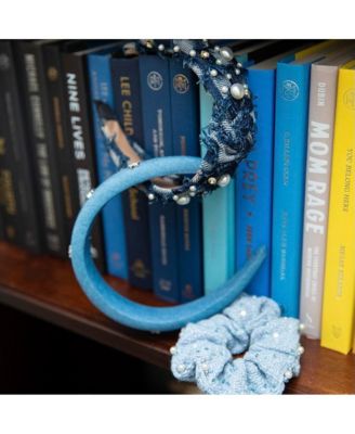 Women's Embellished Top Knot Headband - Patchwork Denim