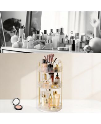 360&deg; Rotating Makeup Organizer - 3 Tier, Large Capacity, Easy Assembly, Durable ABS