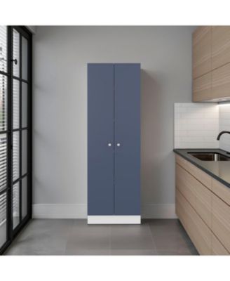 ARIZONA CITY Multi-Purpose Cupboard with Five Shelves and Storage Doors for Kitchen and Home, kronos white and kronos blue