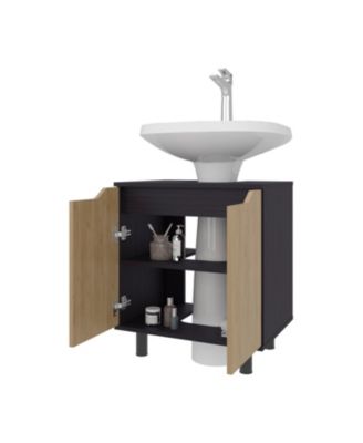 Jerome Under Sink Storage Cabinet with Double Doors and Adjustable Shelves