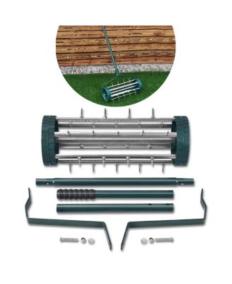 Rolling Garden Lawn Aerator Roller Home Grass Steel Handle
