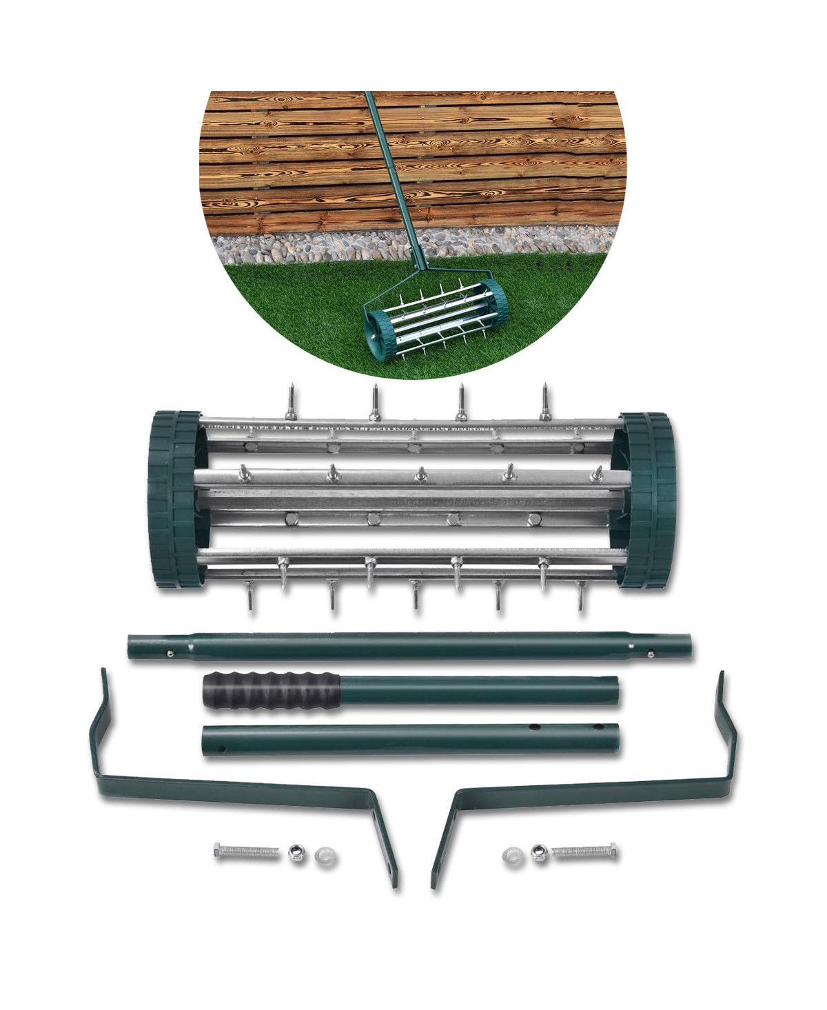 Costway Rolling Garden Lawn Aerator Roller Home Grass Steel Handle