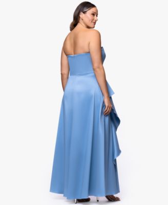 Plus Size A-Line Asymmetrical Neck Ball Gown