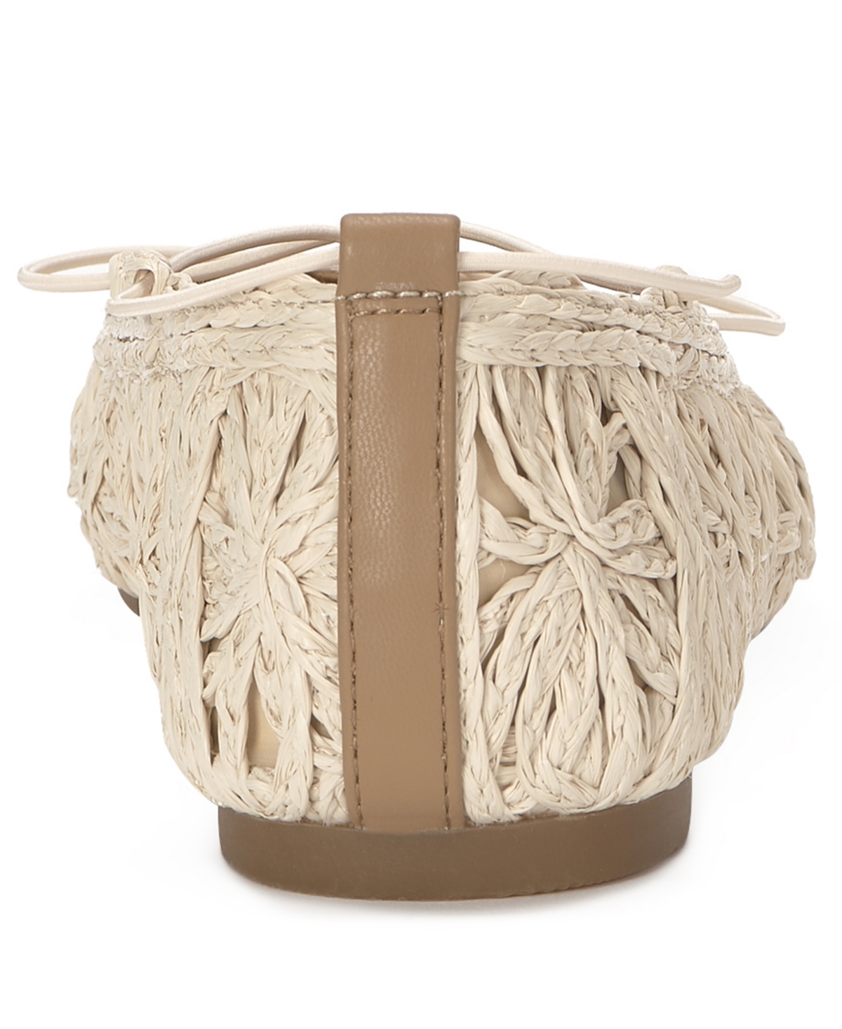 Lucky Brand Women's Tennyr Laced Criss-Cross Strap Raffia Ballet Flats