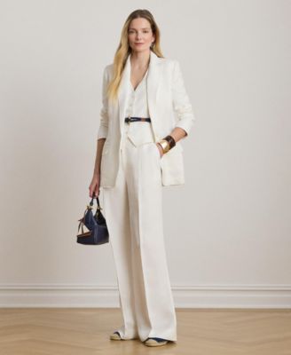 Petite Notch Lapel Twill Blazer