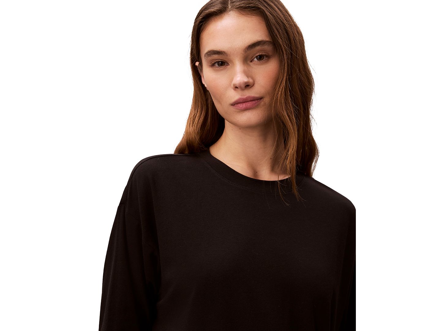 Женская футболка Calvin Klein Performance Classic-Fit Long-Sleeve T-Shirt, цвет: Чёрный — фото 4