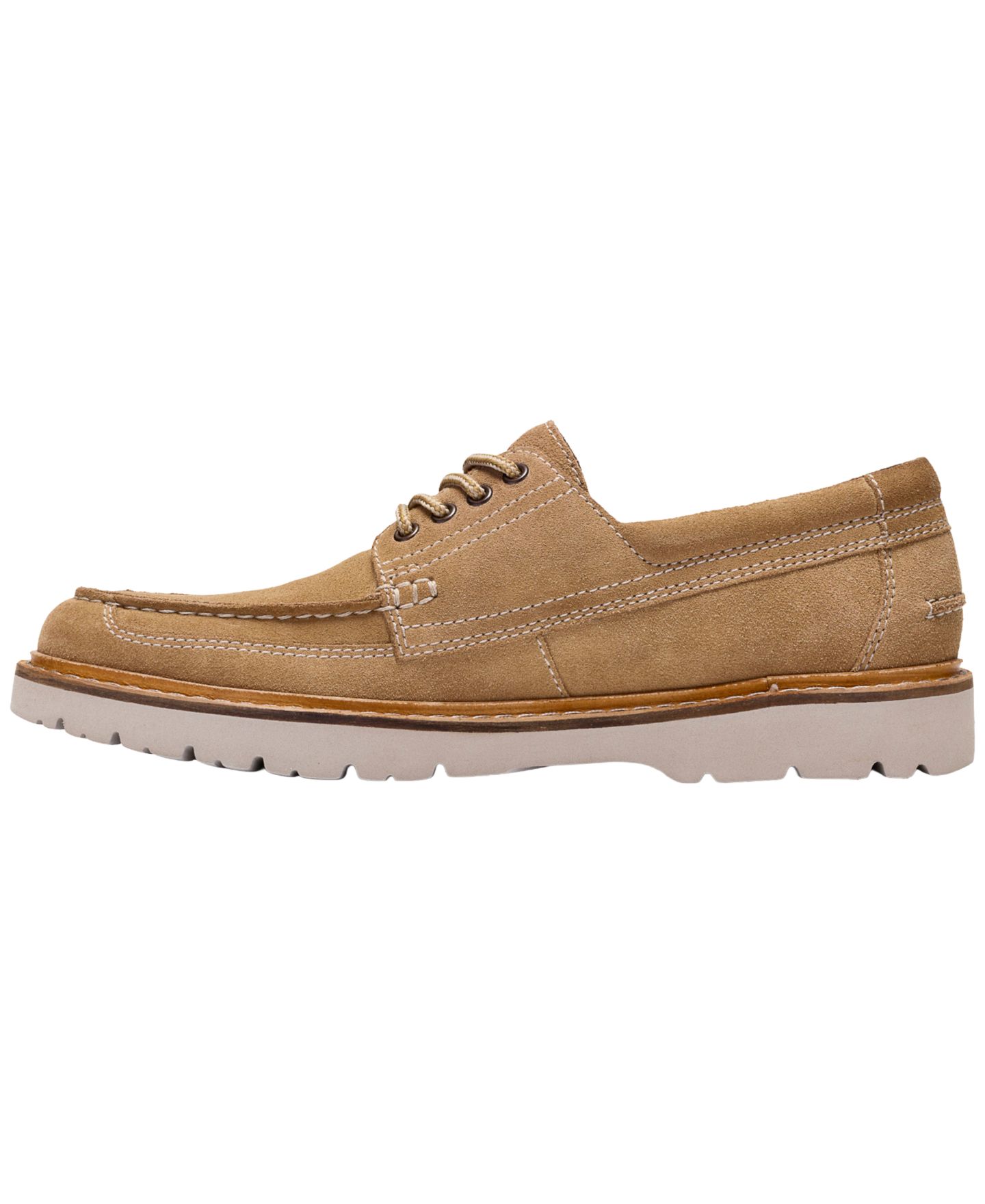 Мужские туфли Clarks Weltridge Lace-Up Moc, цвет: Песочный замшевый — фото 6